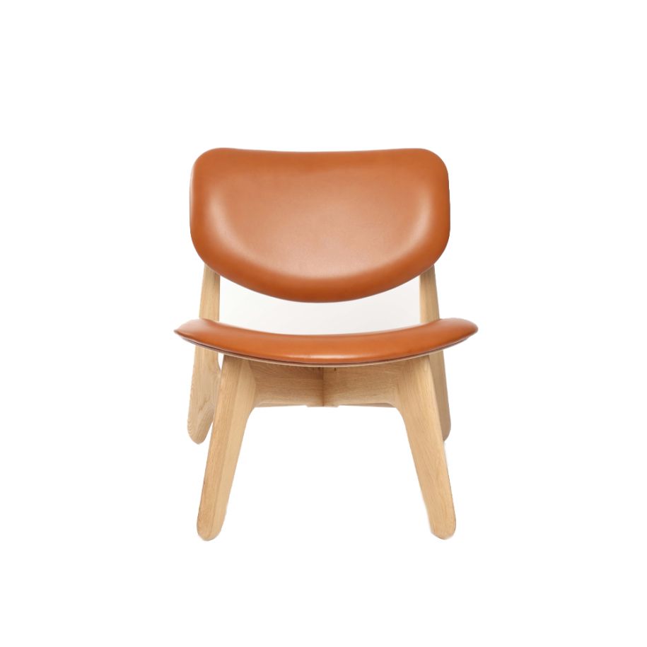 Tom Dixon - Sillón Lounge Slab Cuero Natural Cognac