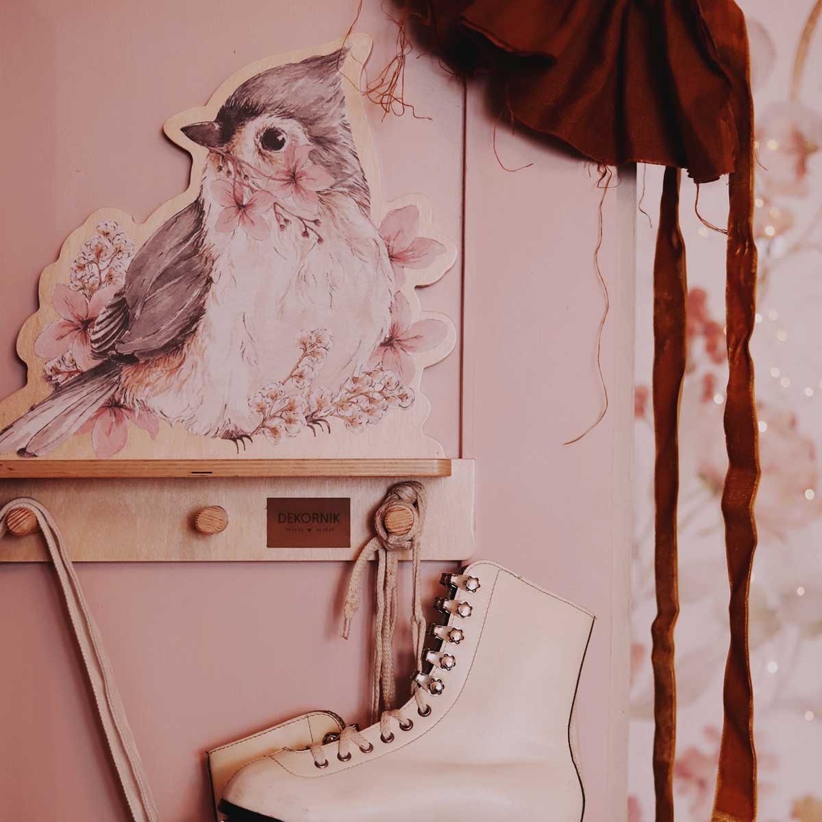 Pink Rabbits On Stripes Wallpaper