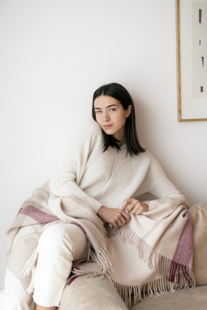 Natural Alpaca Wool Throw - Classic