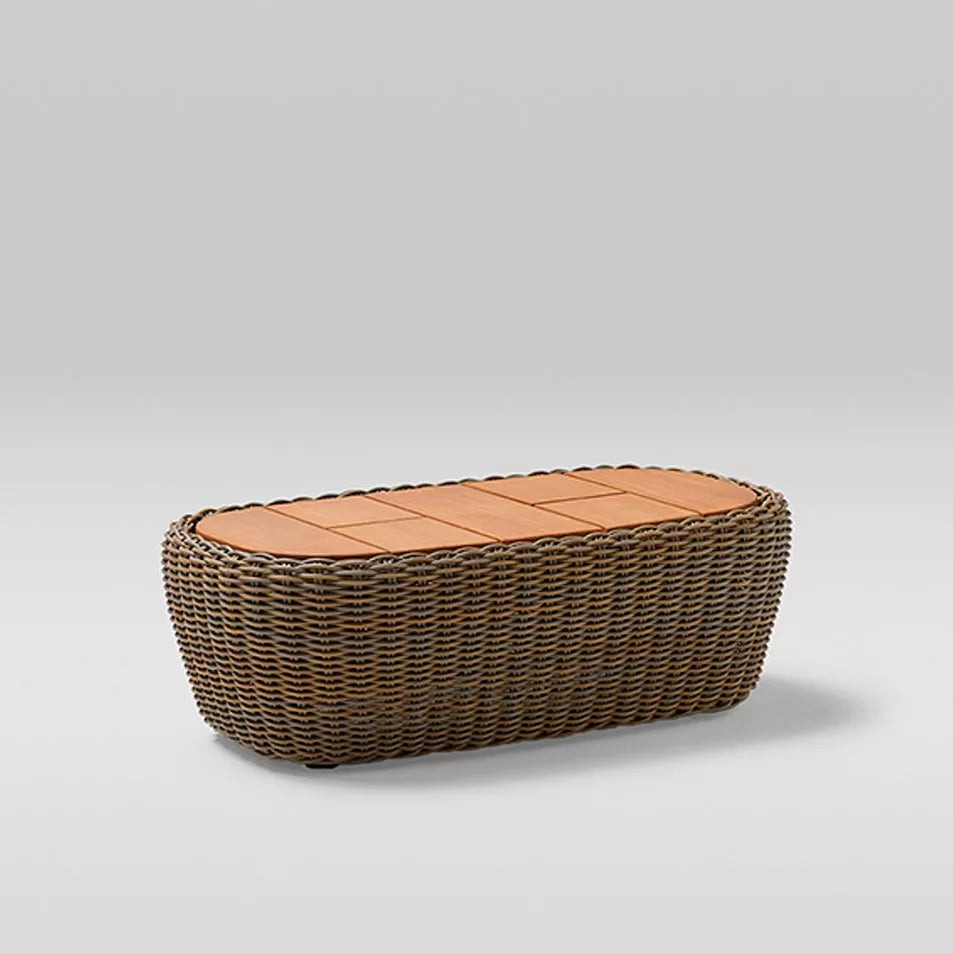 Punto - Mesa de salón Heritage trenzada / Teak Oval