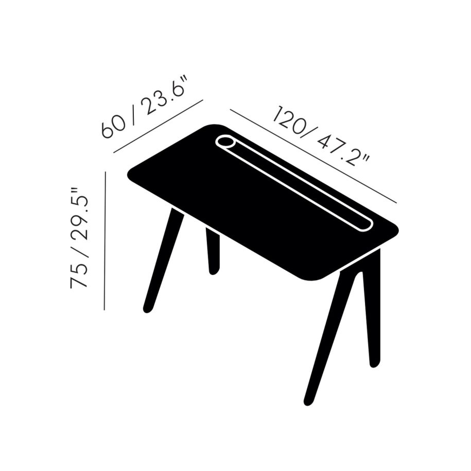 Tom Dixon - Schreibtisch Slab Small Gedämpfte Eiche