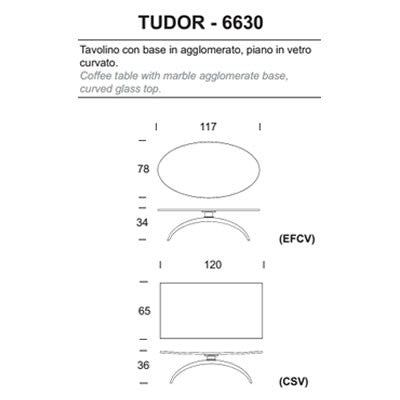 Tonin Casa - TUDOR T6630 mesa de café