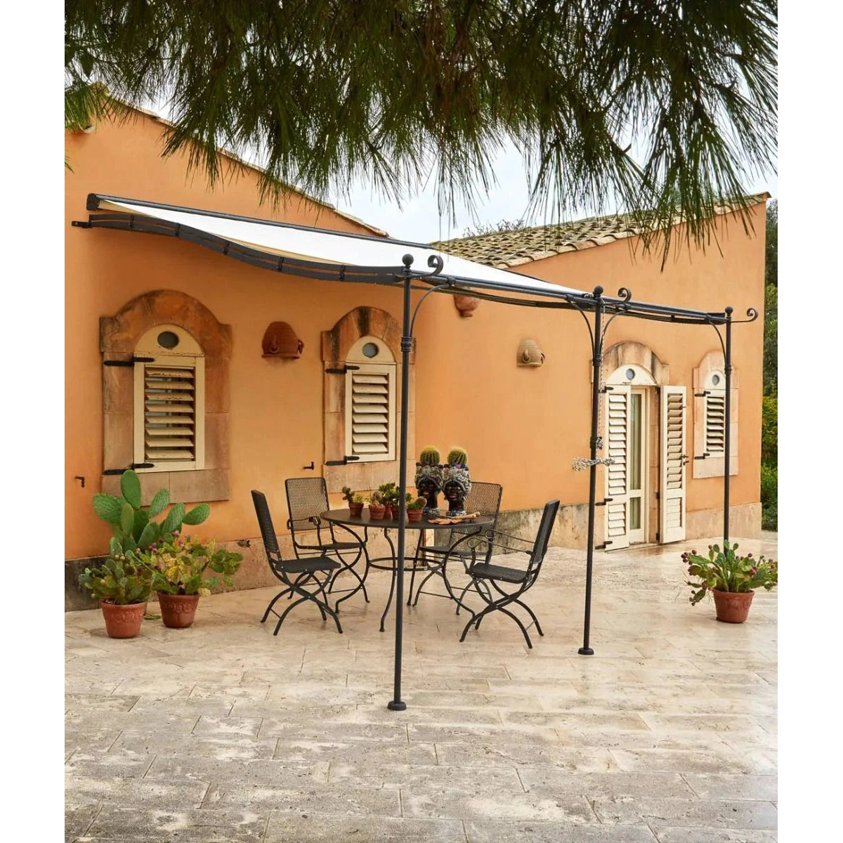 Unopiu - Cortina enrollable de resorte para pérgola Solaire