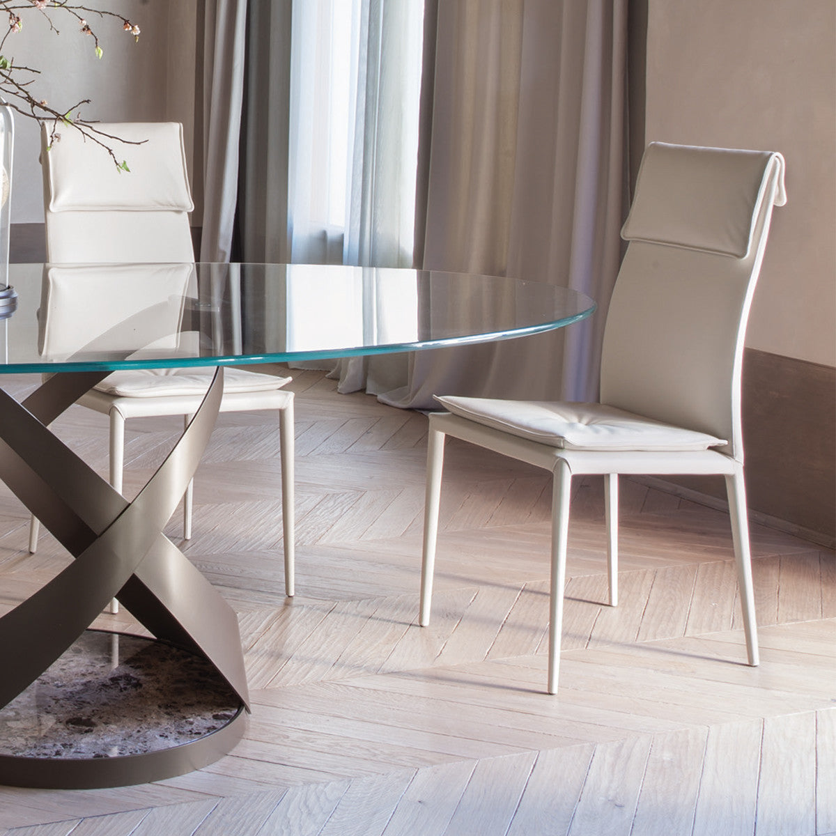 Tonin Casa - Silla ADRIA 8041A de cuero genuino