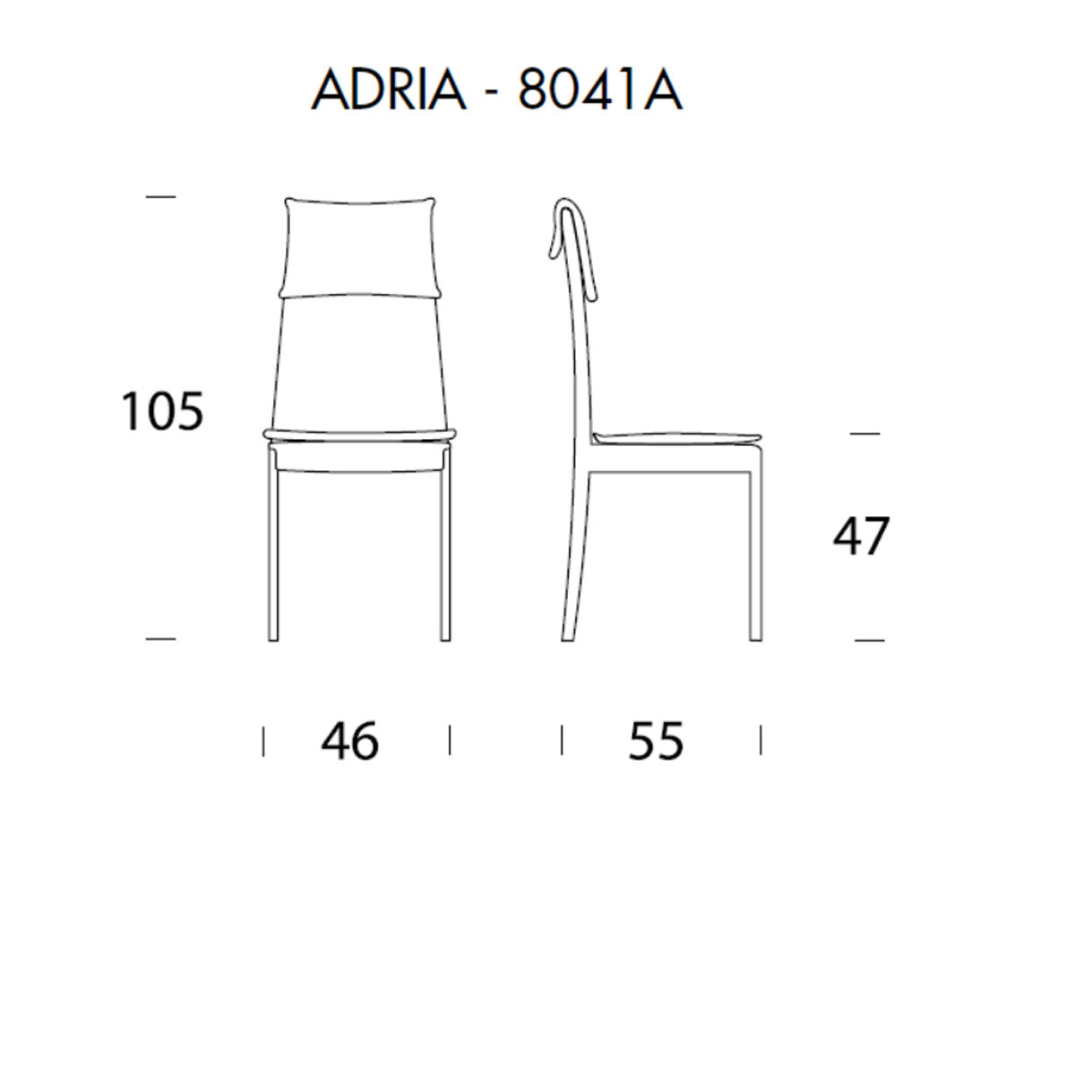 Tonin Casa - Silla ADRIA 8041A de cuero genuino