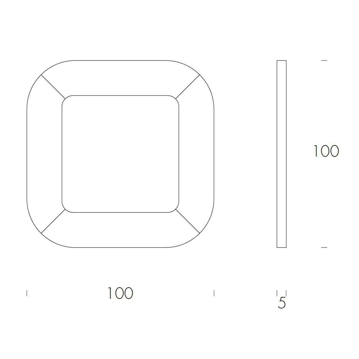 Tonin Casa - MACRABE T7538 Espejo de pared 100x100 cm