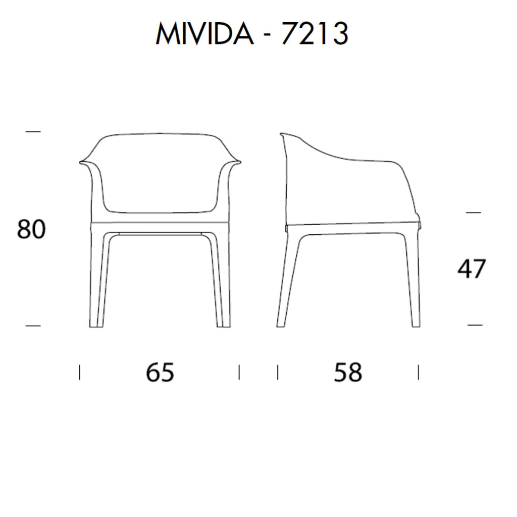 Tonin Casa - MIVIDA T7213S Silla con brazos de cuero auténtico