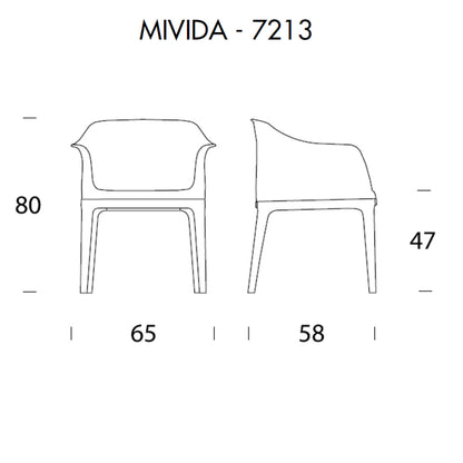 Tonin Casa - MIVIDA T7213S Silla con brazos de cuero auténtico