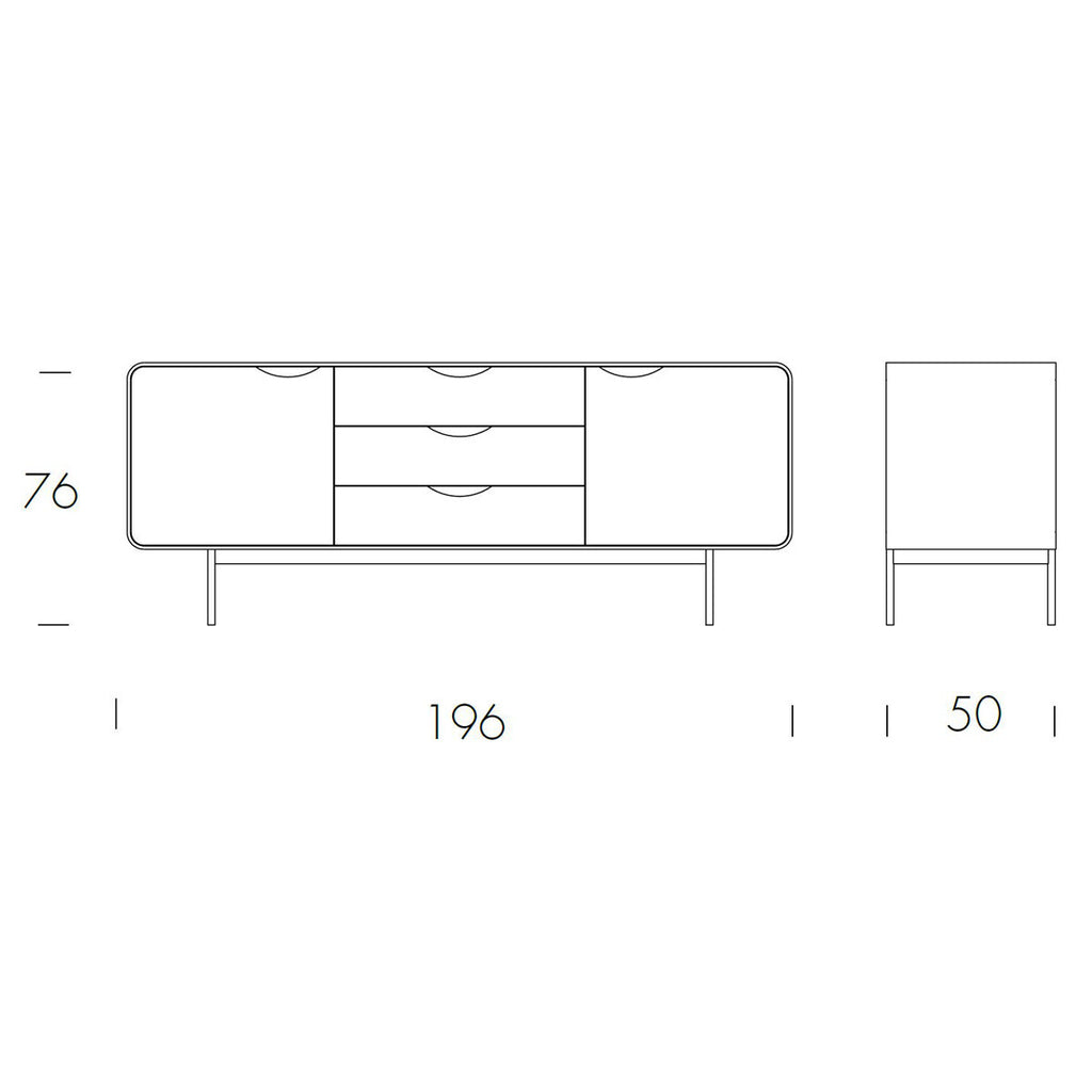 Tonin Casa - OPERA T8646S Aparador de diseño 196 cm