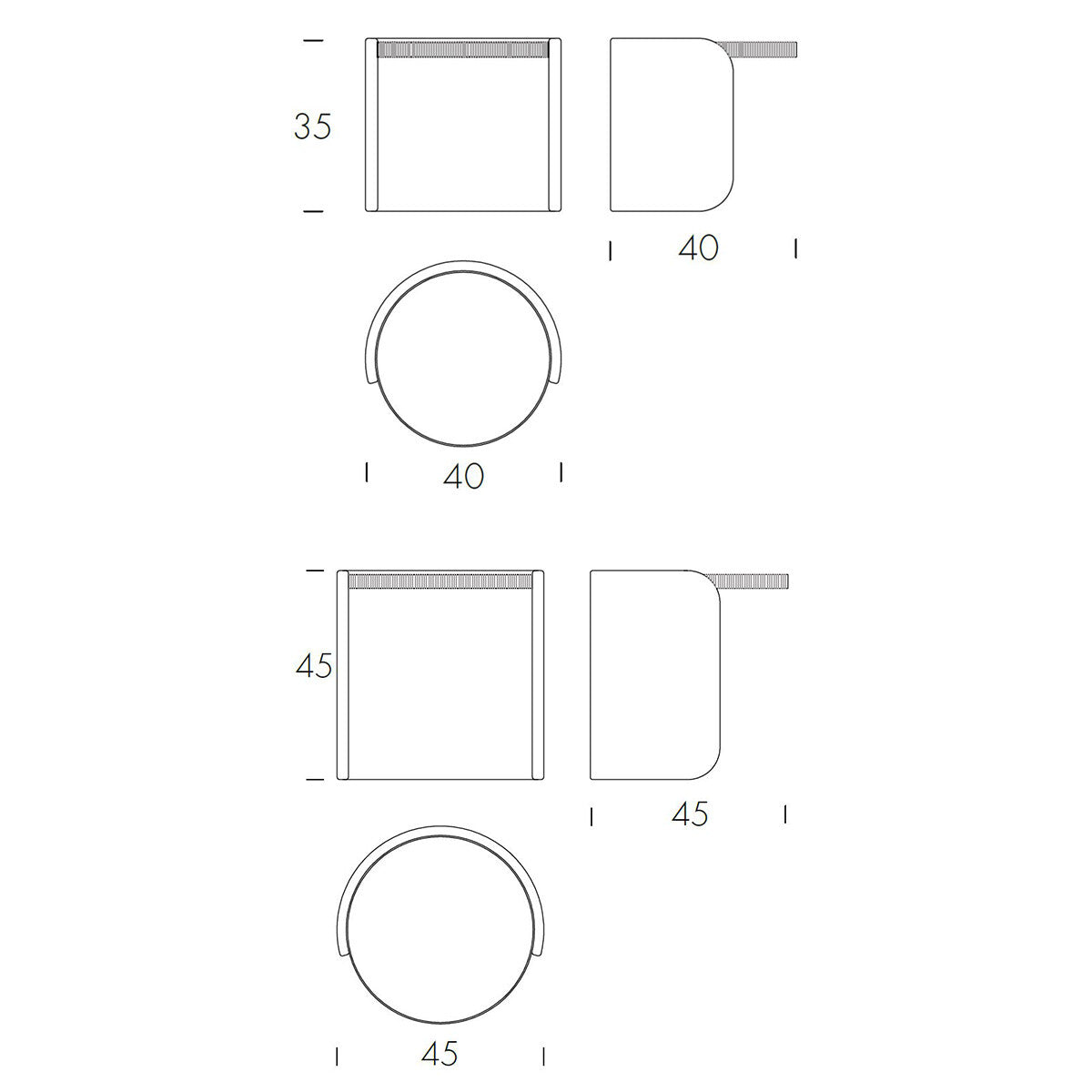 Tonin Casa - ROLLER T8126S mesa auxiliar SET