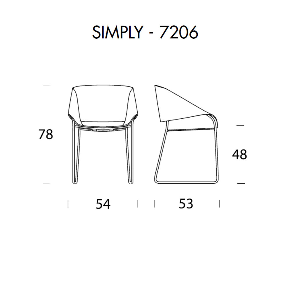 Tonin Casa - SIMPLY T7206A silla con tapizado de cuero de grano completo