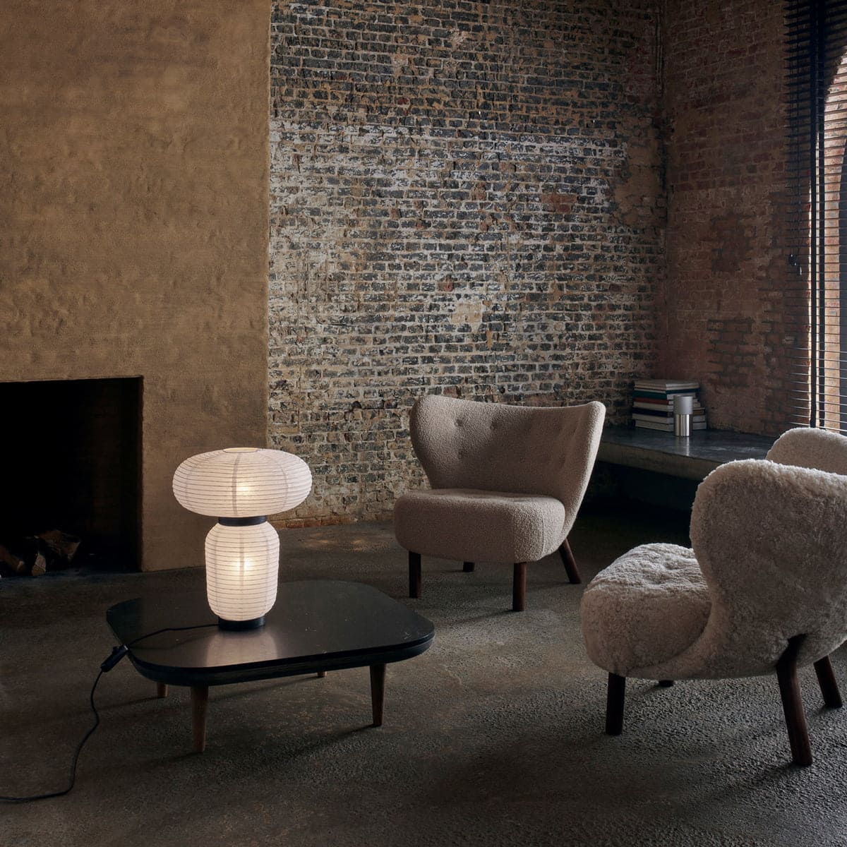 &Tradition - Mesa de centro Fly 120x120 Roble ahumado/Mármol