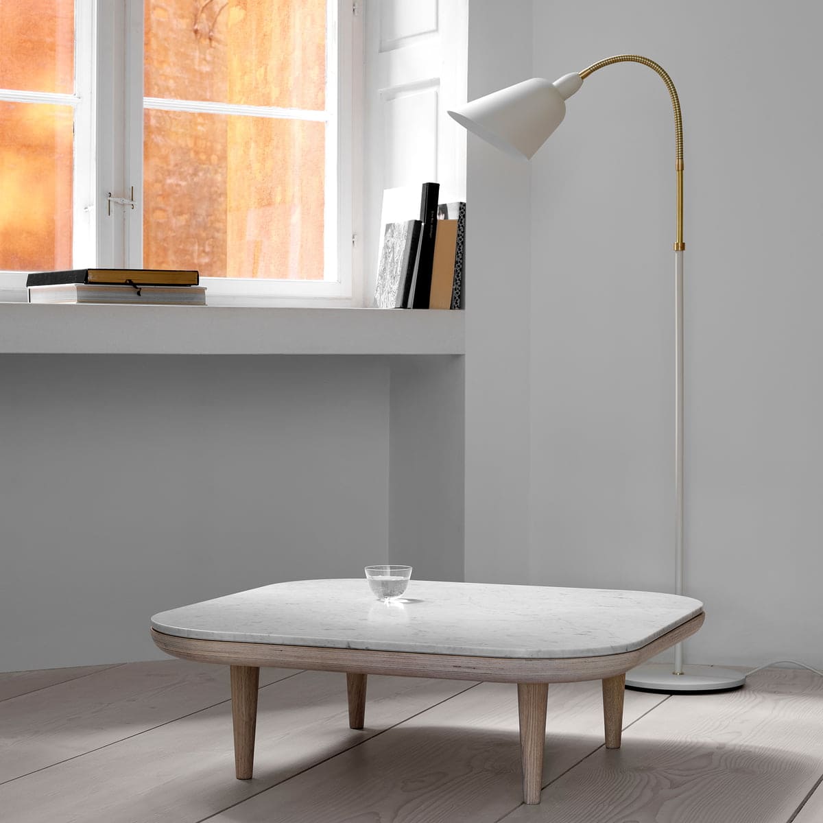 &Tradition - Mesa de centro Fly 120x120 Roble/Mármol