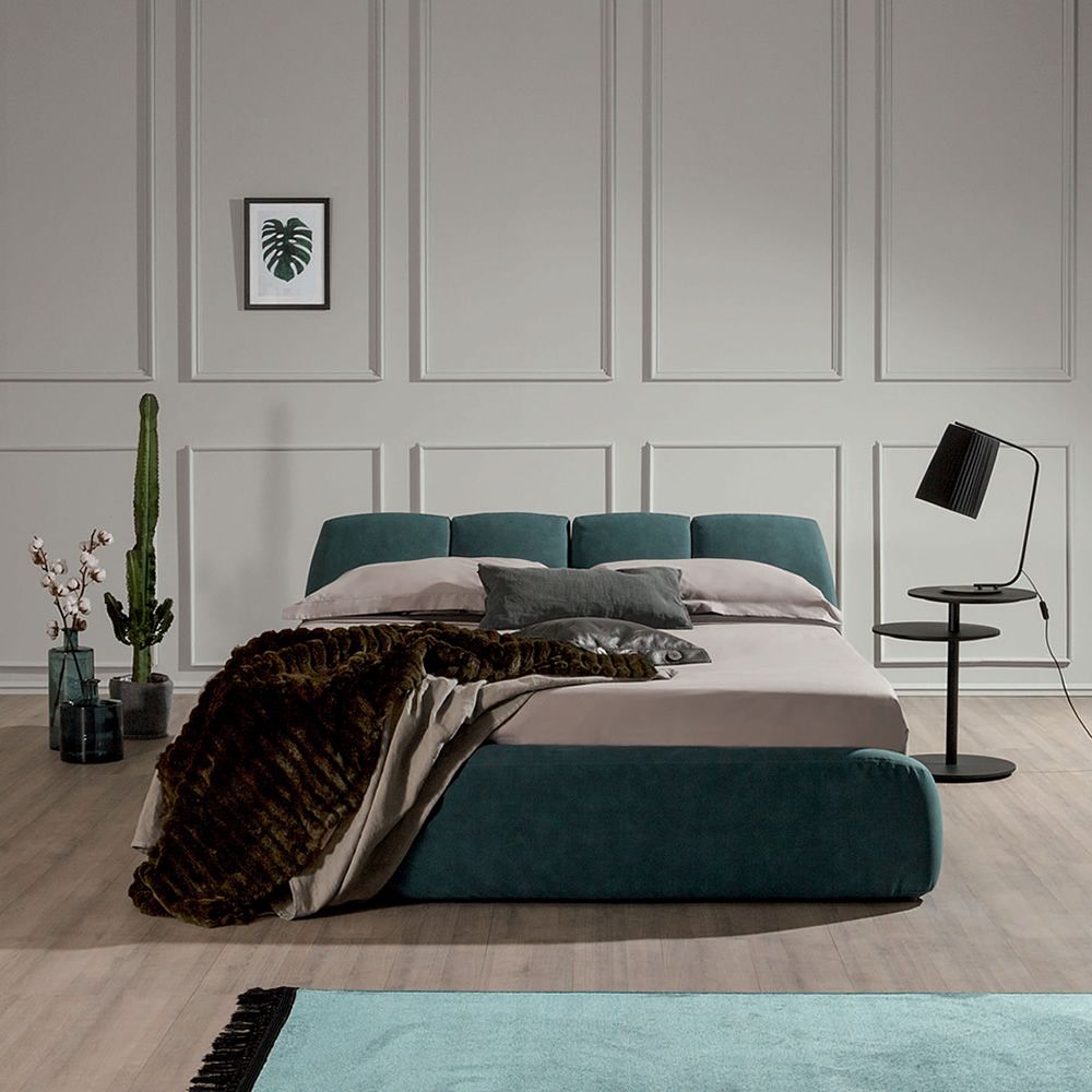 Tonin Casa - Cama Tuny tela con cabecera ajustable