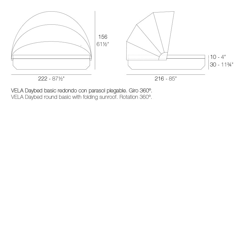 Vondom - Vela Daybed with Folding Roof