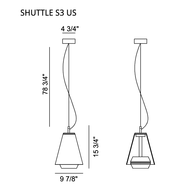 Prandina - Hängeleuchte Shuttle S3 Opalglas