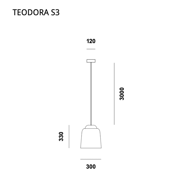 Prandina - Hängeleuchte Teodora S3 - Kabel schwarz - in 4 Ausführungen