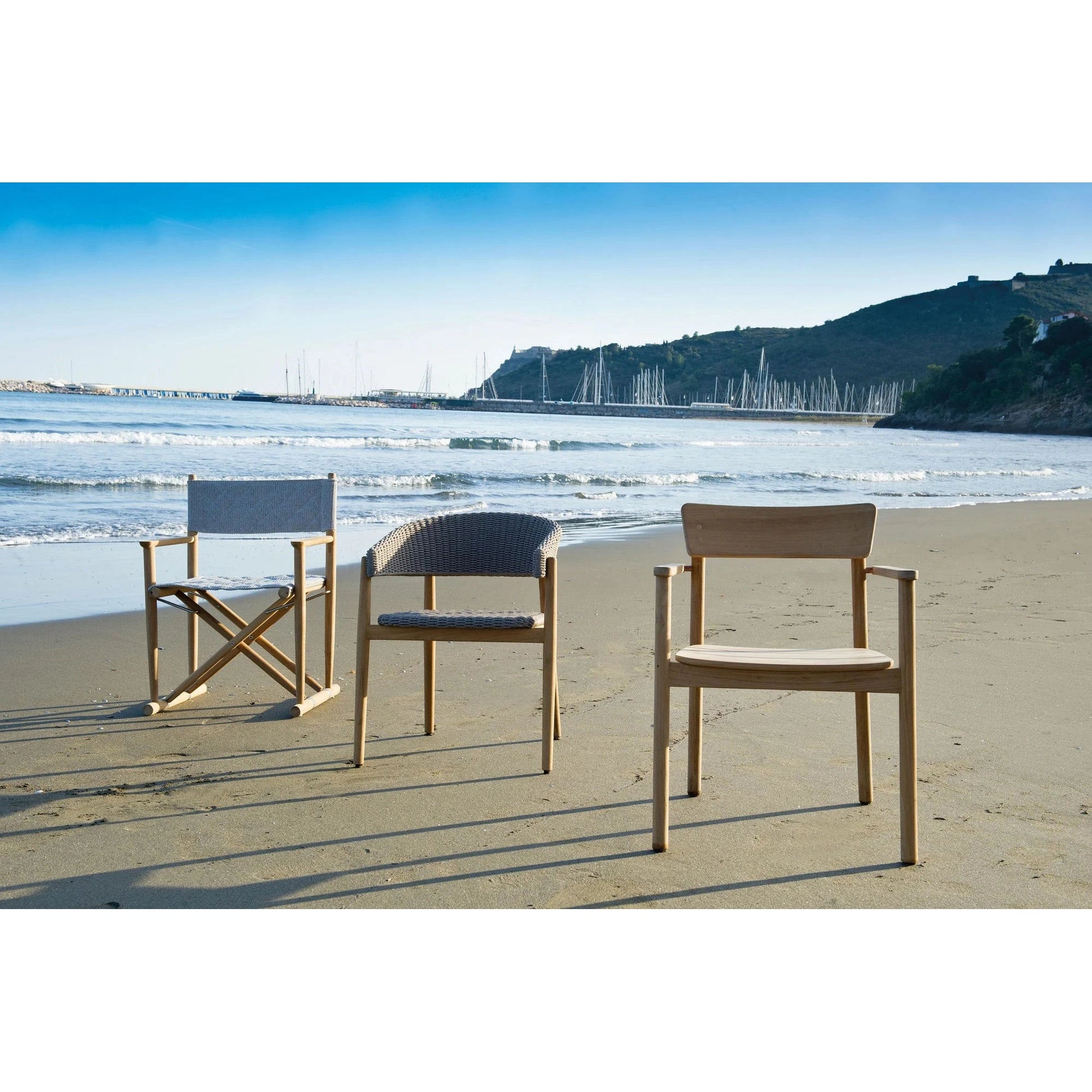 Unopiu - C'est la vie double lounger made of mahogany
