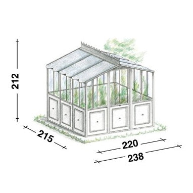 Unopiu - Gewächshaus selbsttragendes Modell Orangerie in 3 Größen